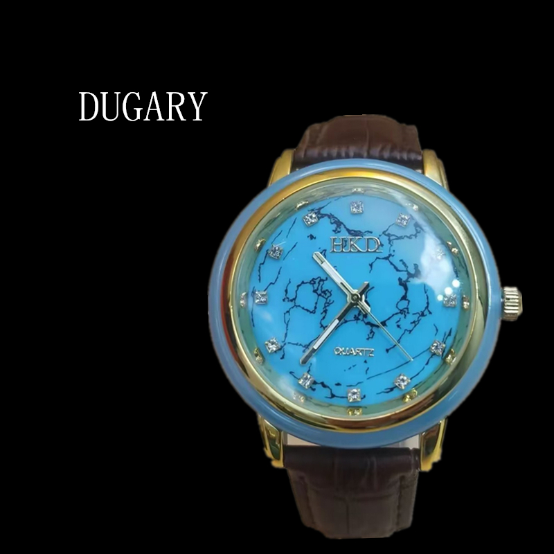 Luxury Watch Cartier - DUGARY Fashion quartz watch turquoise for
