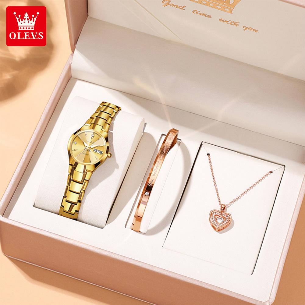 Luxury Watch With Bracelet - OLEVS Ladies Watch 8697 Luxury Elegant