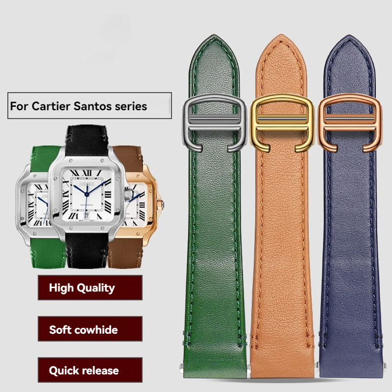 Luxury Watch Cartier - 19mm 21mm Leather Watchband for Cartier