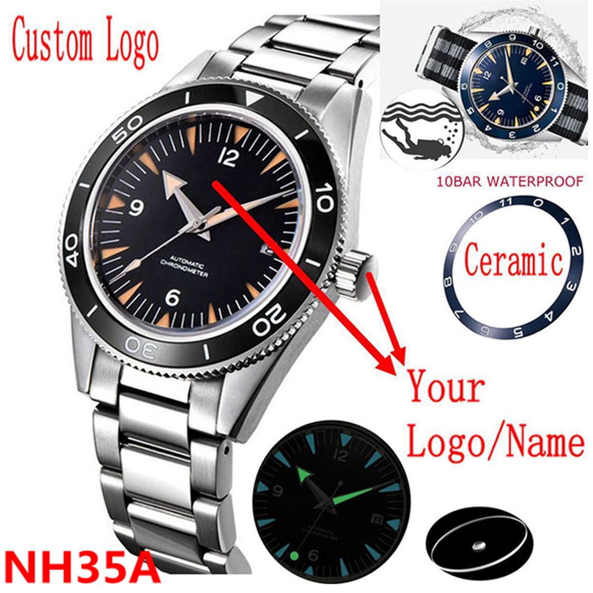 Custom Logo NH35 Movement Watc - огляд і ціна Luxury Watch Exchange