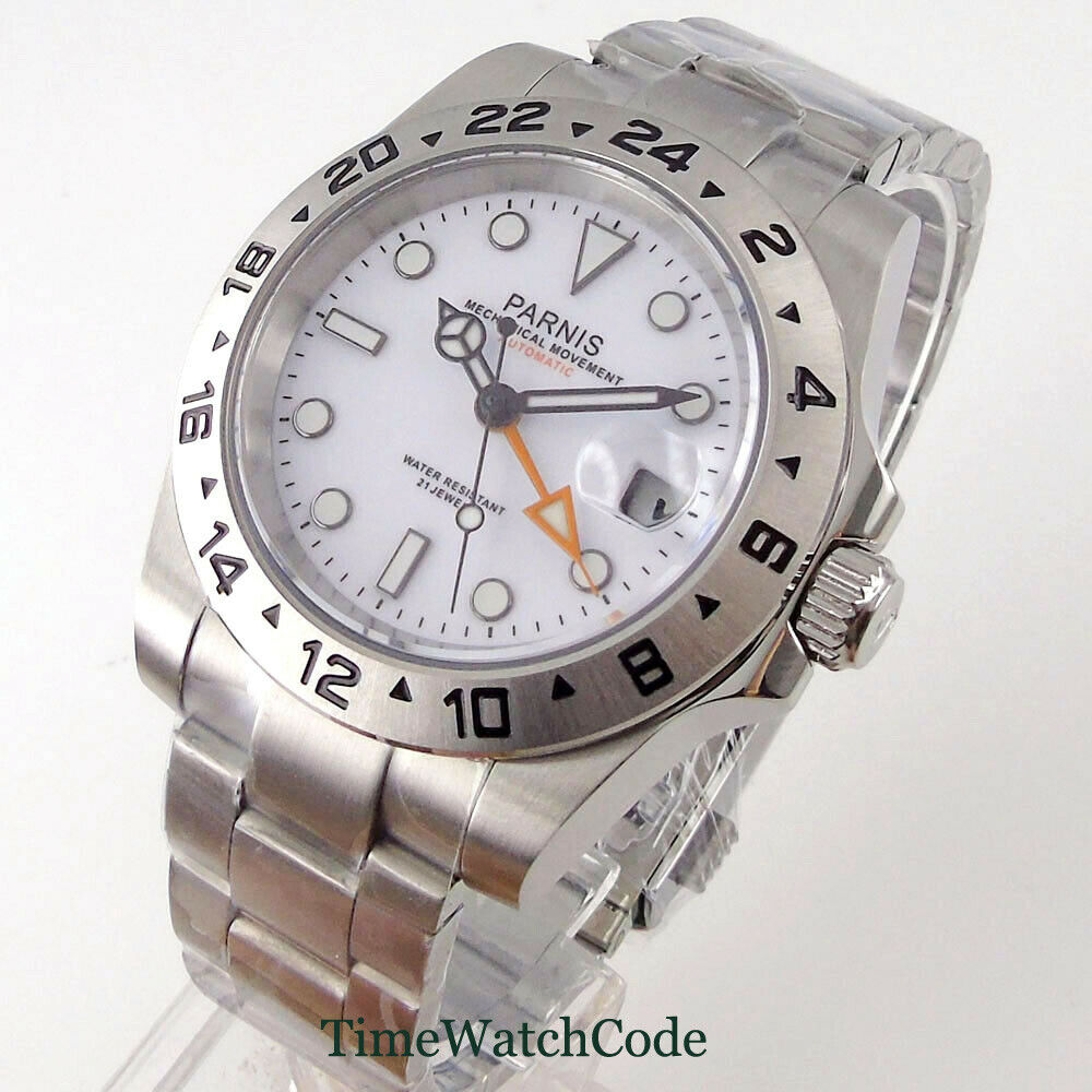 Parnis 40mm Sapphire Glass Aut - огляд і ціна Gmt Dual Timezone Watch