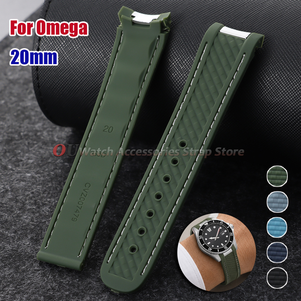Curved End Silicone Watch Stra - огляд і ціна Omega Watch Seamaster