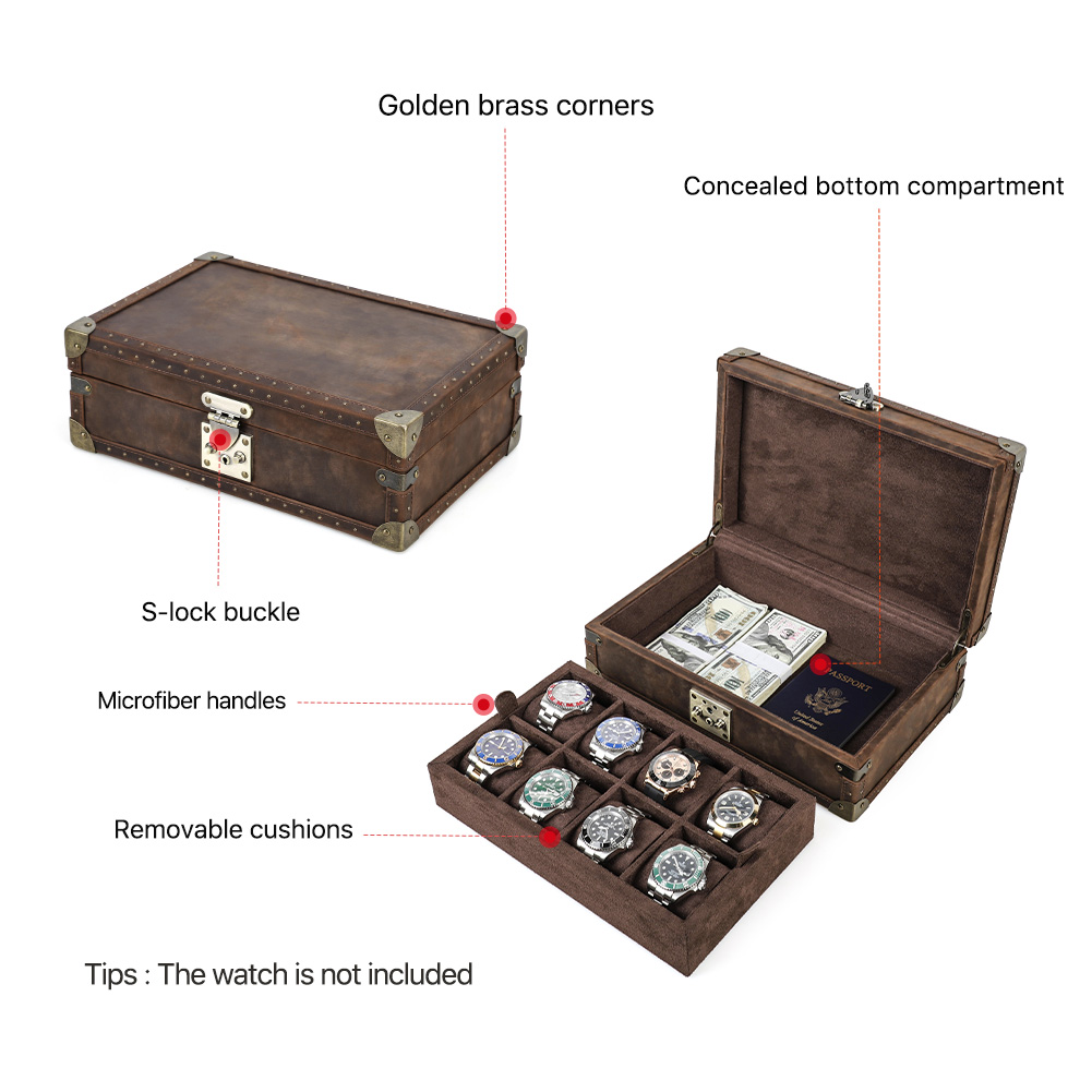 Luxury Genuine Leather 8 Slots - огляд і ціна Luxury Watch E Jewellery