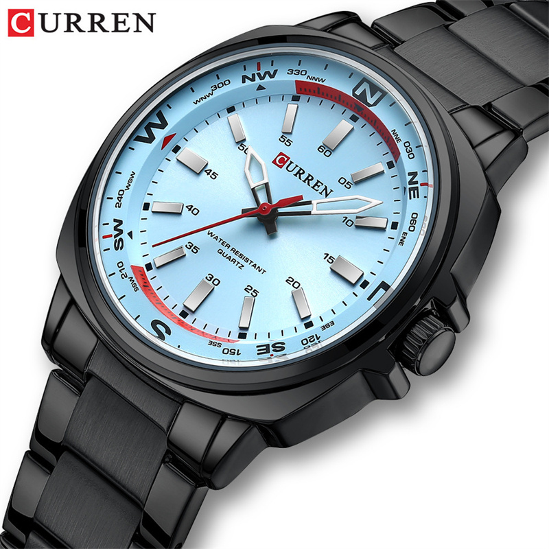 CURREN 8455 Men's Fashion Silv - огляд і ціна Luxury Watch Cartier