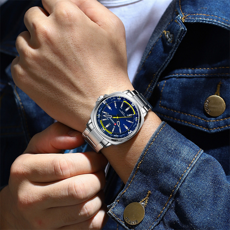 CURREN 8455 Men's Fashion Silv - огляд і ціна Luxury Watch Cartier