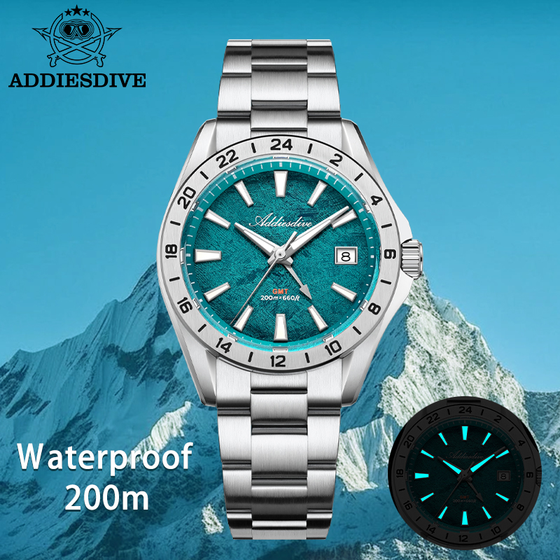 ADDIESDIVE New Quartz Watches  - огляд і ціна Gmt Dual Timezone Watch