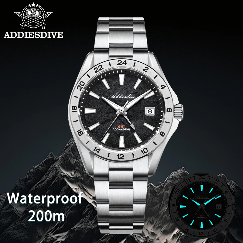 ADDIESDIVE Elegant Business Me - огляд і ціна Gmt Dual Timezone Watch