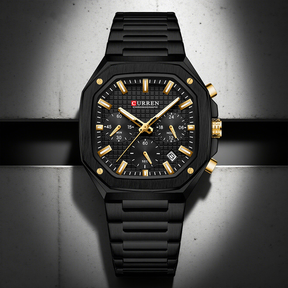 CURREN Luxury Square Chrono Wa - огляд і ціна Luxury Watch With Bracelet