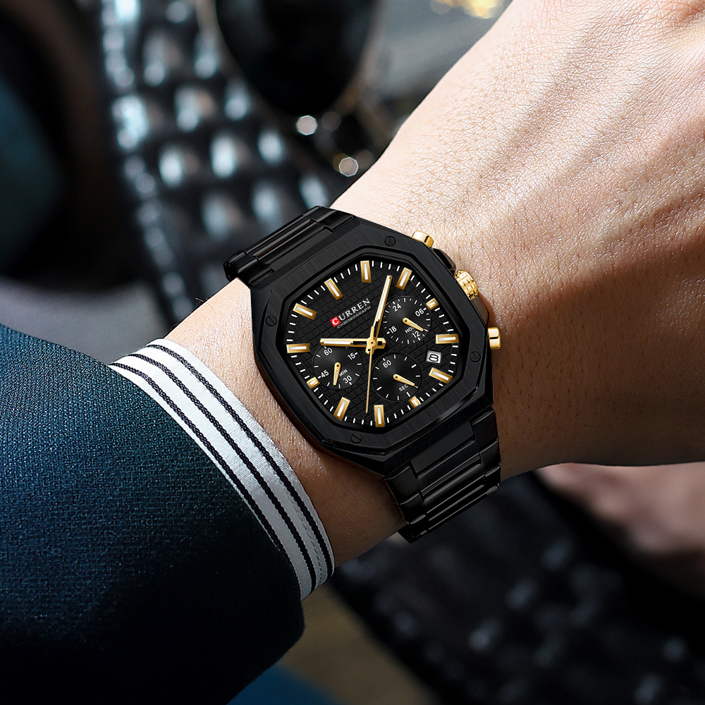 CURREN Luxury Square Chrono Wa - огляд і ціна Luxury Watch With Bracelet