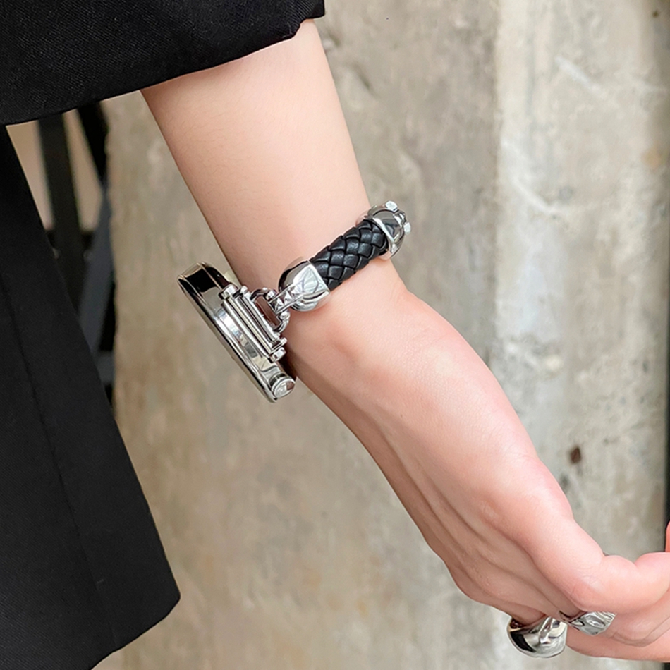 Metal Leather Woven Strap For  - огляд і ціна Luxury Watch Galaxy